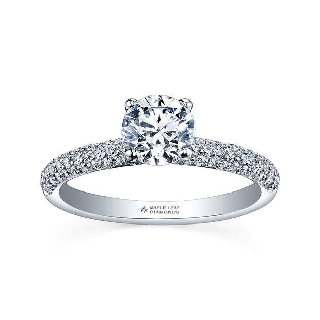 Pave leaf sale engagement ring