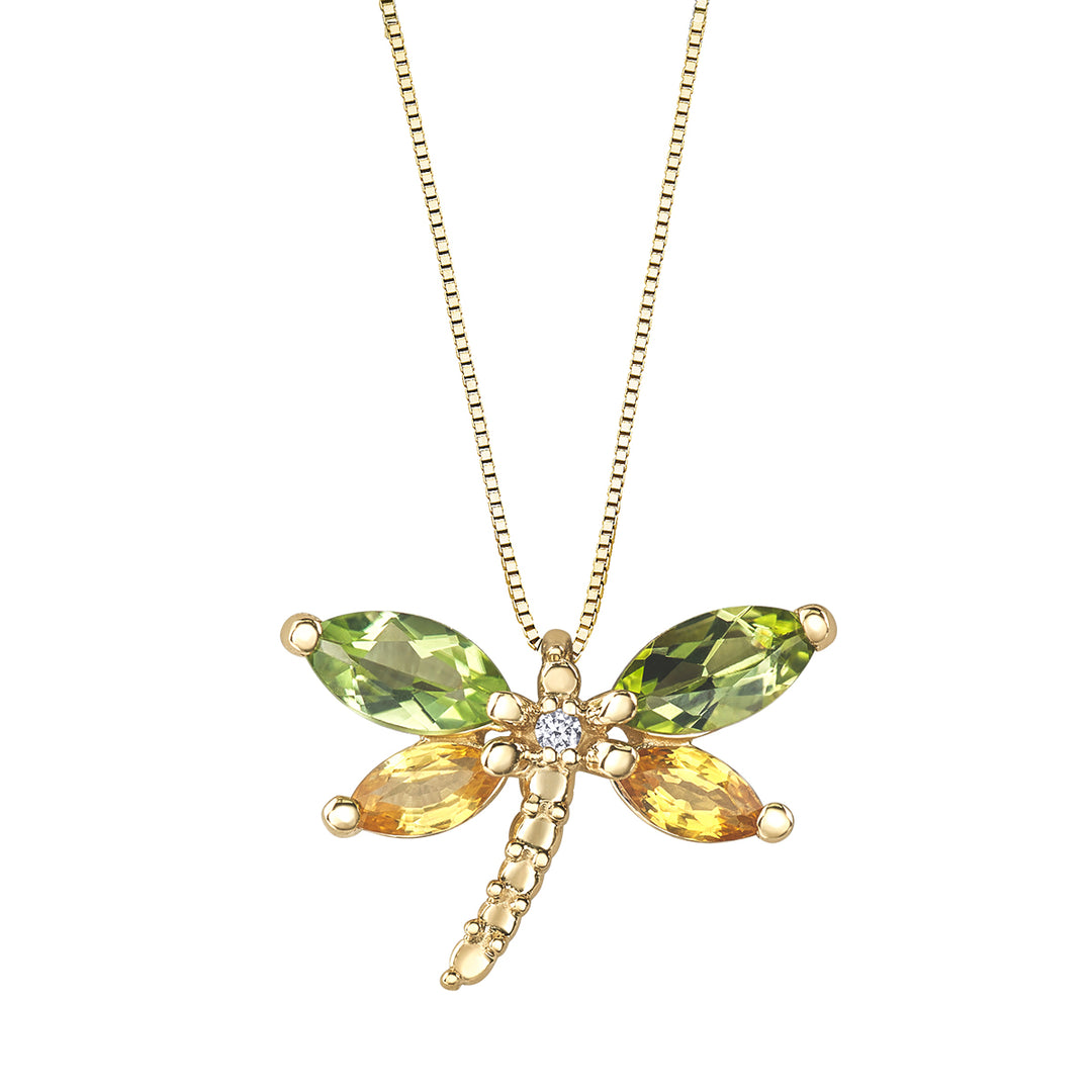 10k outlets Yellow Gold Dragonfly Pendant Charm